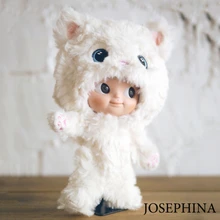 Кукла Jimusuhutu 18 см милый белый котенок пальто кукла 6 суставов 3D