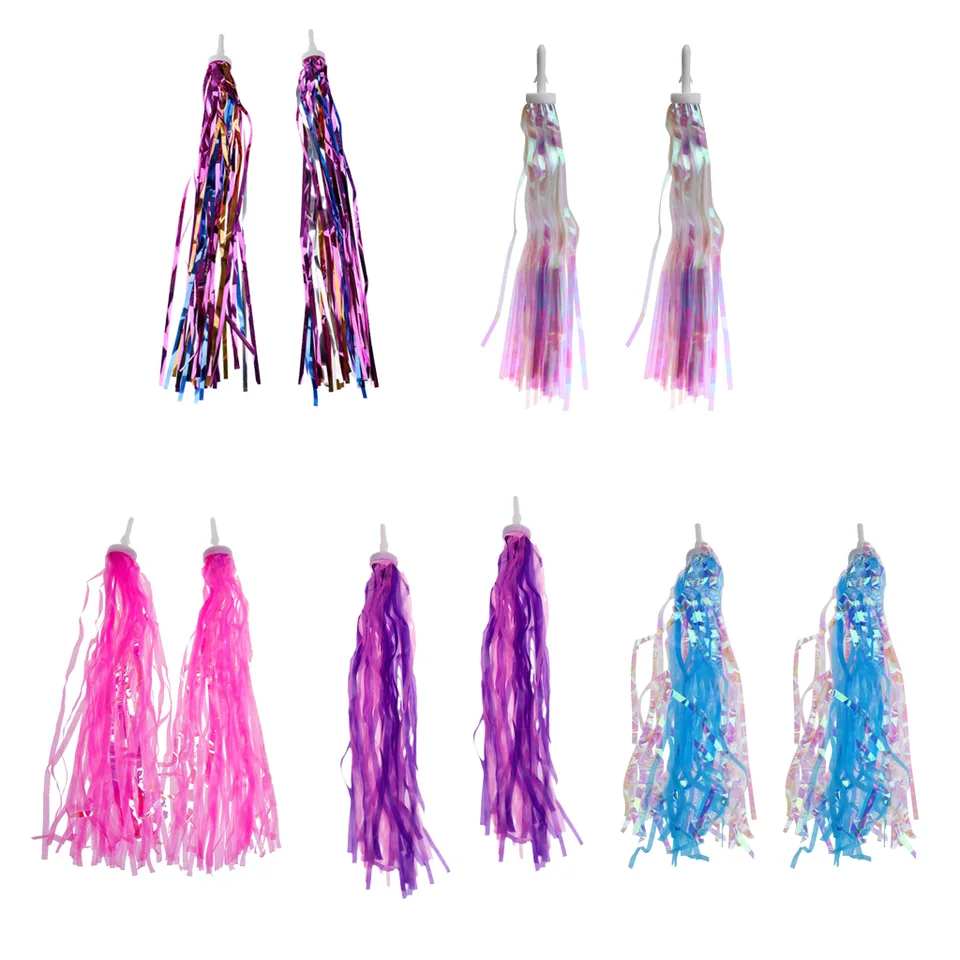 2pcs Kids Scooter Bike Handlebar Streamers Handlebar Grips Decoration Purple
