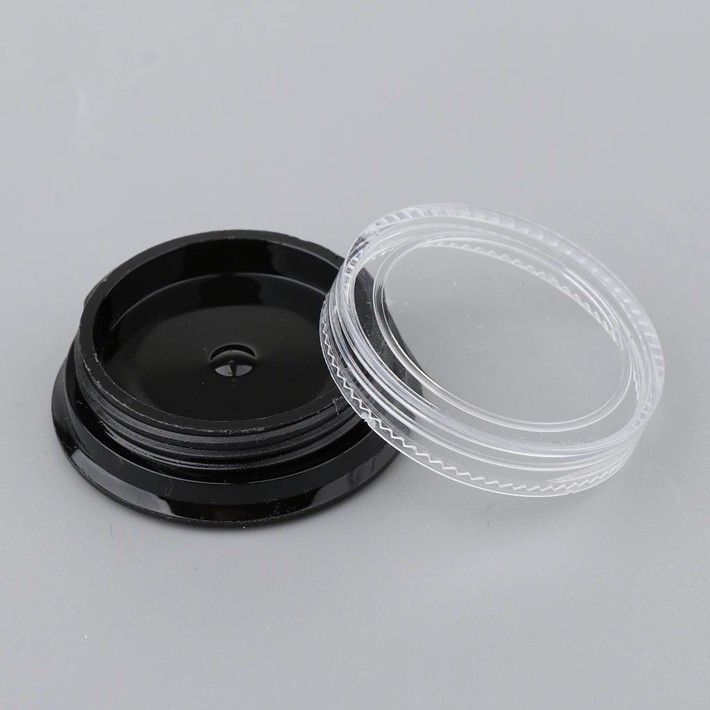 10 Pieces Plastic Nail Art Tips Powder Beads Storage Containers,Small Round Jewelry Glitters Storage Box Organizers