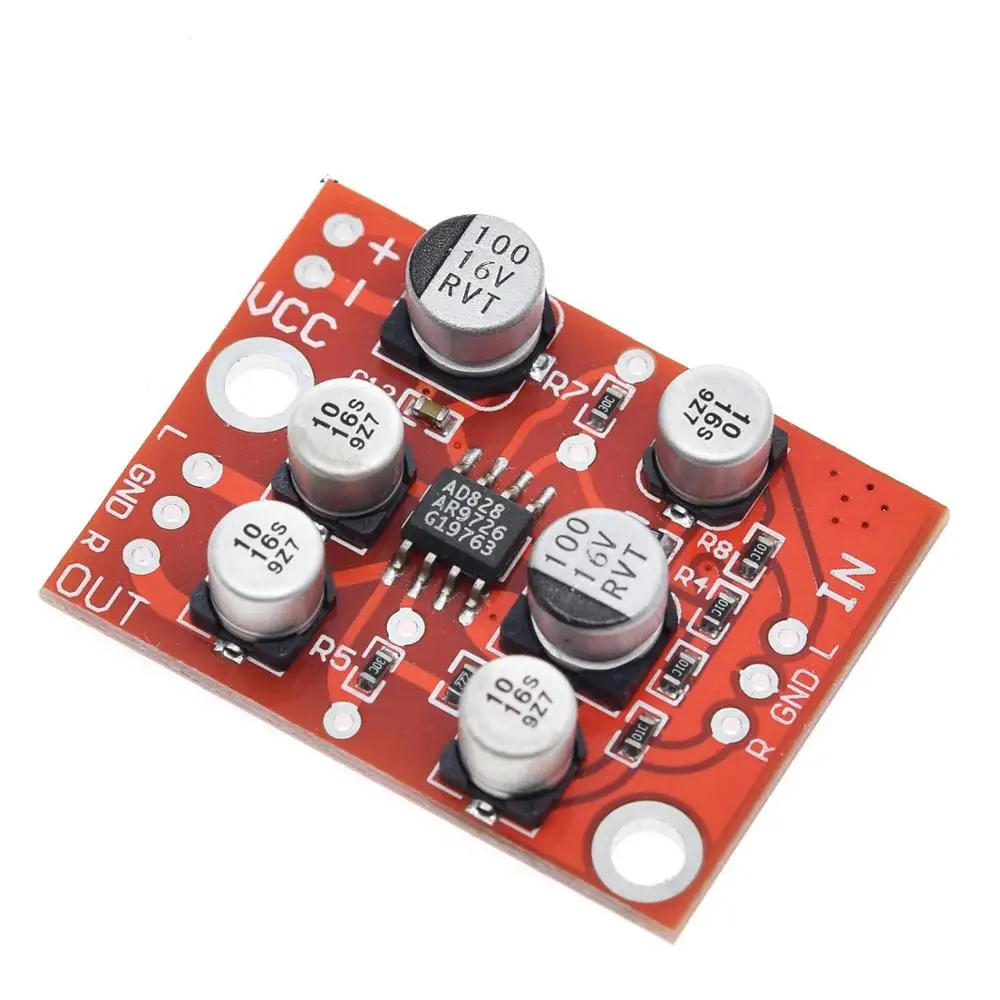 Шэньян 1 шт. DC 5V 15V 12V AD828 Стерео предусилитель Мощность усилитель плата усилителя