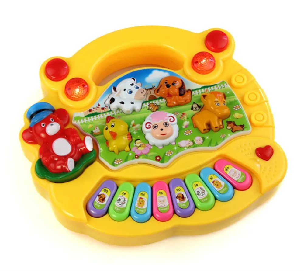 Детские игрушки для мальчиков и девочек, электронный музыкальный инструмент, pianoToys, детские пластиковые игрушки, развивающие мозги, живность, животное, ферма, музыка, подарок на день рождения - Цвет: random 1pc