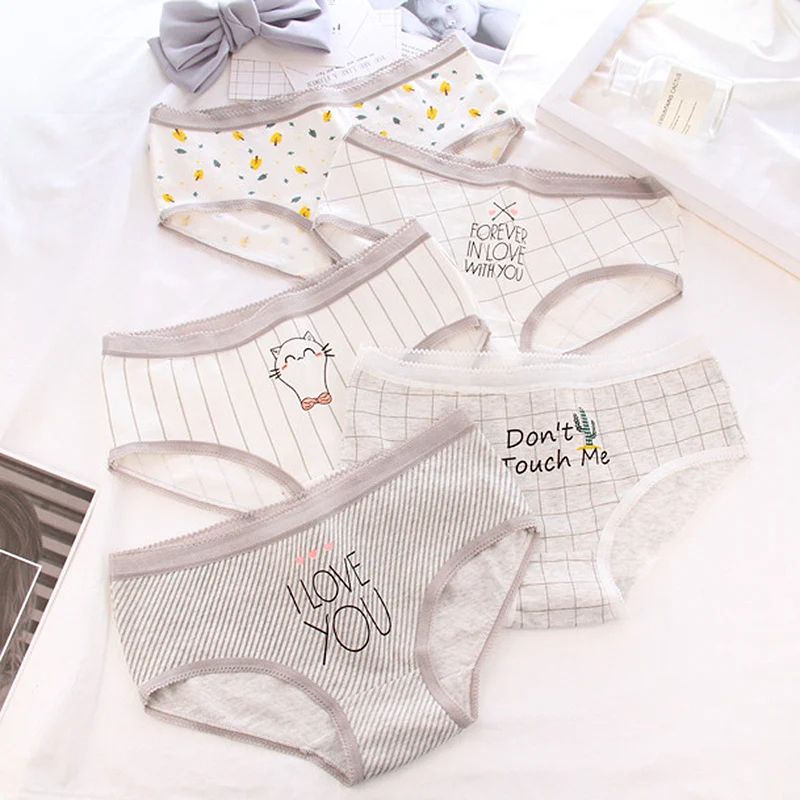 

Sale 1PC Cotton Printed Breathable 2018 New Women Underwear Comfortable Cute Girls Briefs Soft Panties