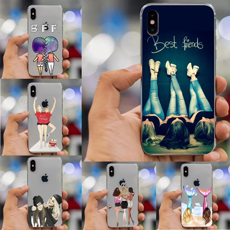Уникальный роскошный мягкий силиконовый чехол для телефона BFF Best friends girly iPhone XS MAX