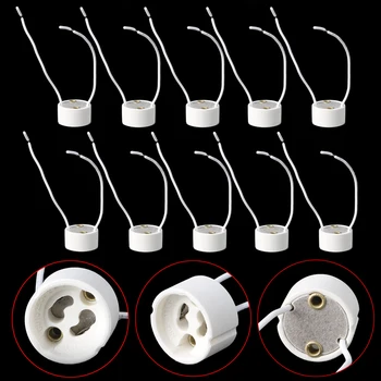 

GU10 Socket LED Bulb Halogen Lamp Holder Base Ceramic Wire Connector New