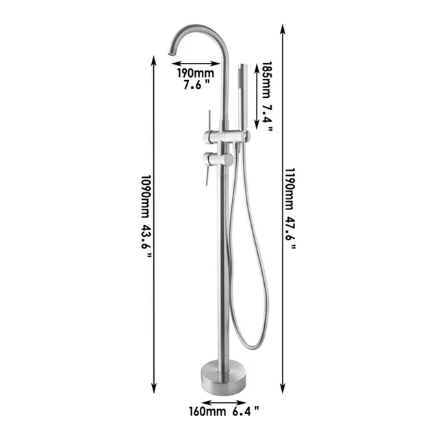 Nickel Floor Shower