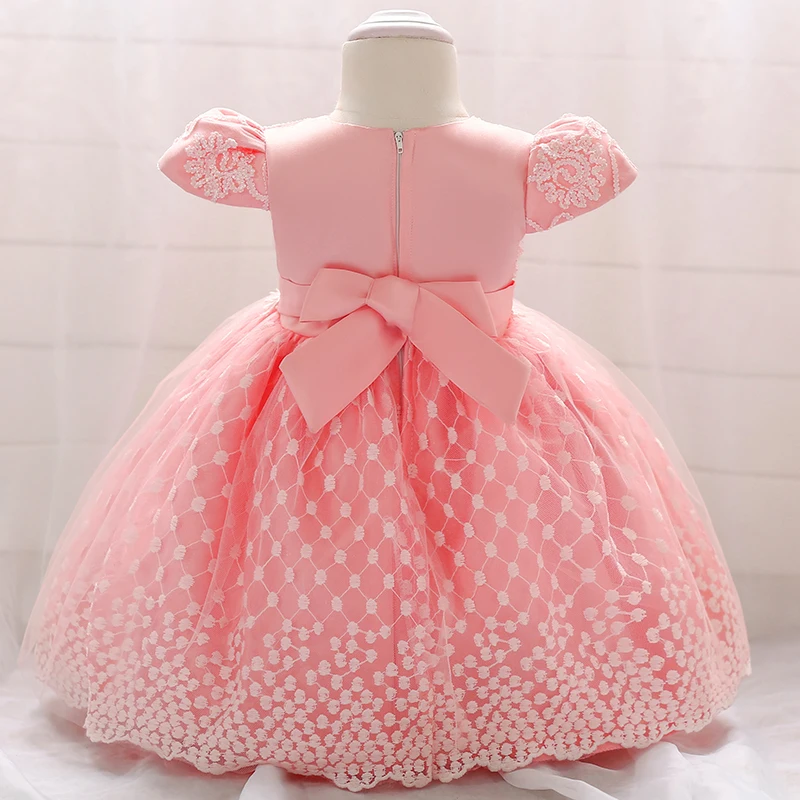 Новое платье для малышей милое бальное платье однотонные платья для маленьких девочек в европейском стиле для девочки на 1 год детское платье для дня рождения костюм принцессы