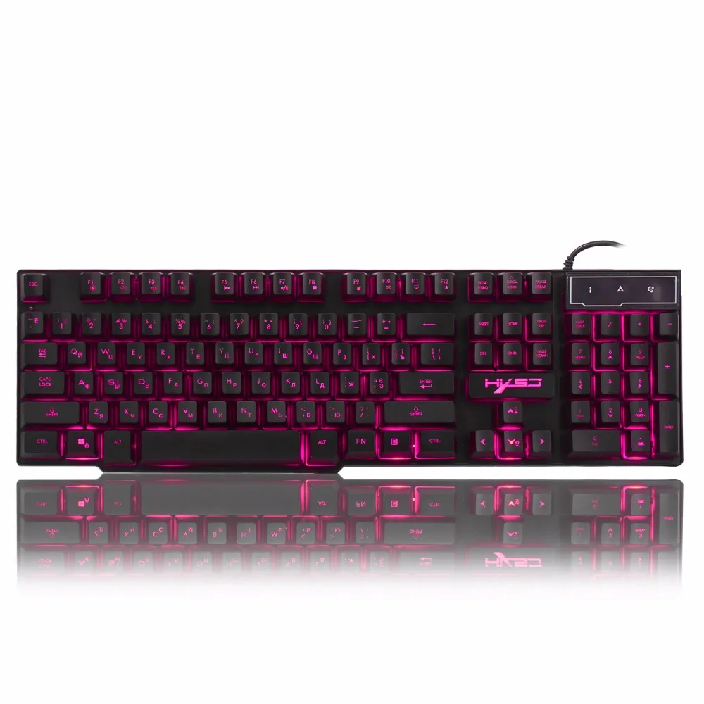 Backlit Keyboard Gaming Wired Russian Keyboard USB Layout 3 Color LED Keycaps Ergonomics For Gamer Computer Laptop (2)