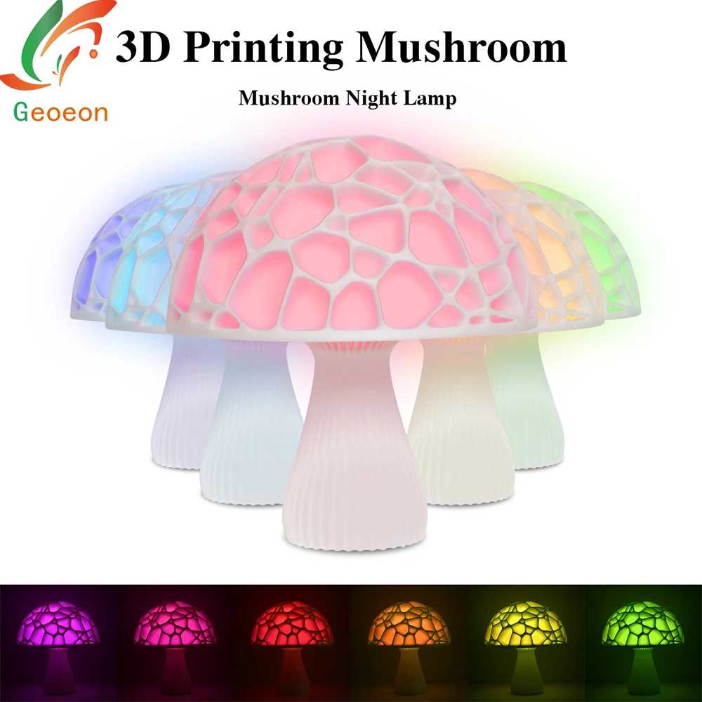 

3D Print Mushroom Bedside Night Moon Light Table lamp with Remote Change Touch Usb Colorful Decor Creative Gift Home Xmas D508