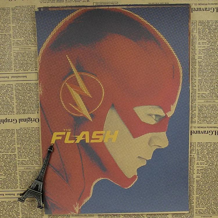 Флэш-телевизионный плакат DC Justice League Супергерой из фильмов Современная декоративная картина den bar ретро плакатная бумага - Цвет: 2