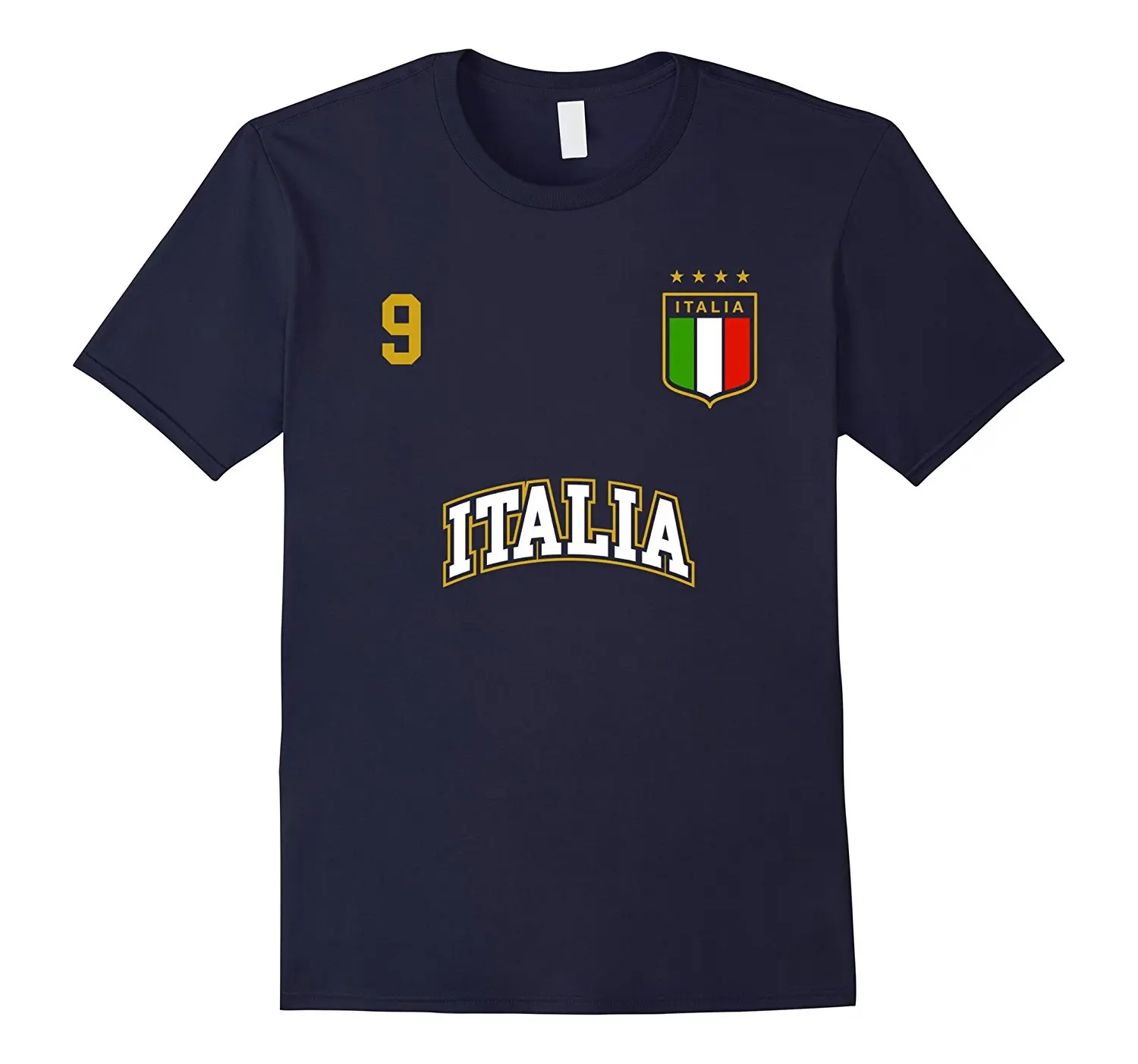 2019 Nuove Vendite Di Marca Cotone Manica Corta Italia Camicia Numero 9 Soccer Team Sporter Bandiera Italiana Calciatore T Shirt Idee