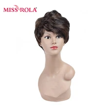 Мисс Рола коротких синтетических волос, парики 1.5-4.5 дюймов японский жаропрочных Kanekalon волокна парики 1 шт. может быть индивидуальные
