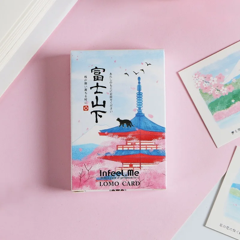 

28 Sheets/Set Creative Mt Fuji Mini Postcard /Greeting Card/Wish Card/Kids Gift Postcard Kawaii Stationery