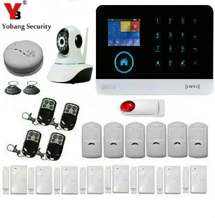 YoBang Security WIFI 3G WCDMA/CDMA Smart Alarm System Touch Screen Wireless Smart Home Security Alarm Sysem+Door Window Sensor