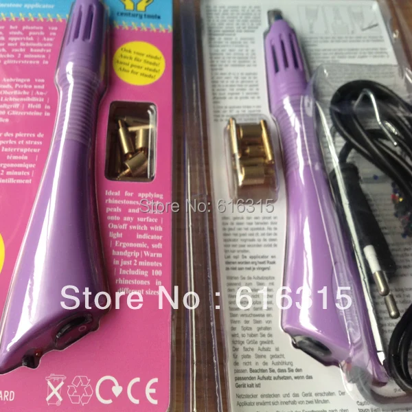 

3 seconds rapid heating up of DIY hot fix rhinestone applicator factory directly sale ;7 tips of rhinestone tool guns