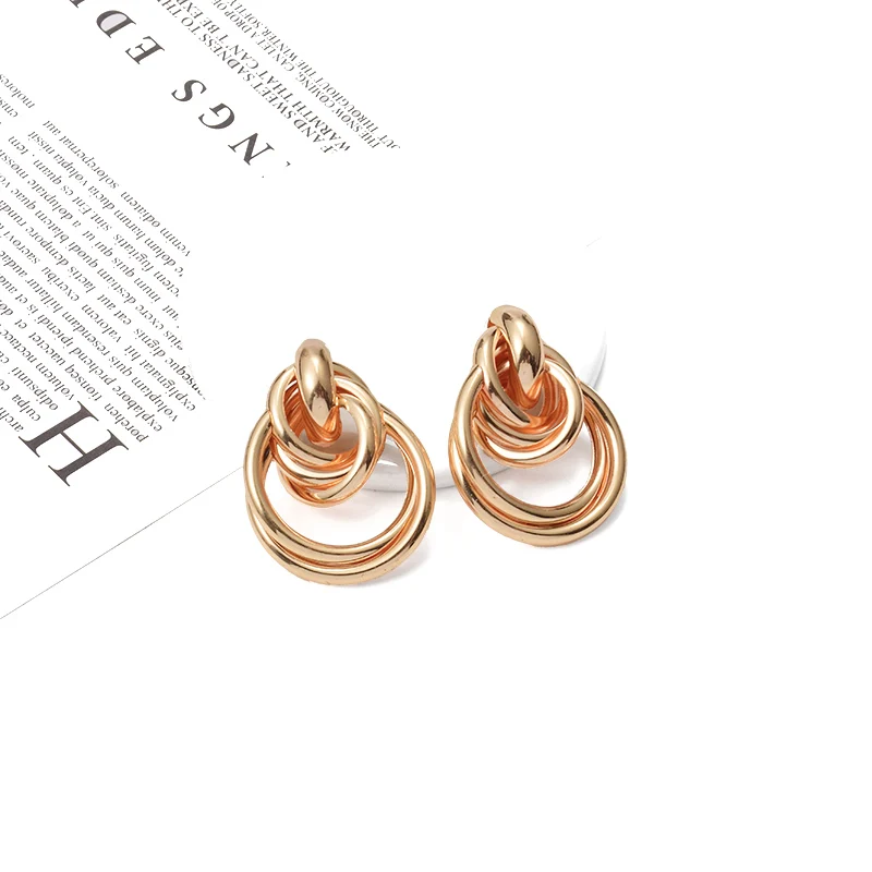 ZA металлические висячие серьги модный тренд эффектные Висячие Brincos Bijoux для