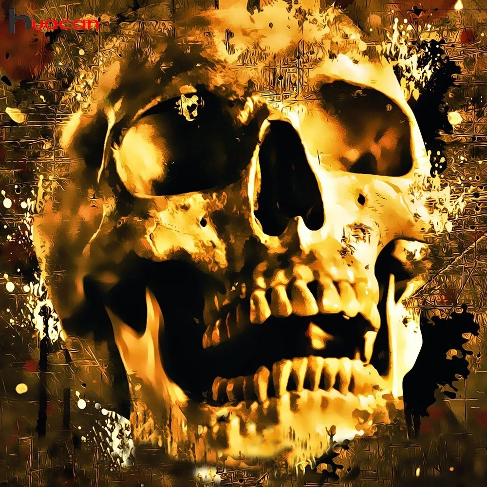 

Huacan 5D DIY Diamond Painting Halloween Series Diamond Embroidery Skull Resin Rhinestones Diamond Mosaic Craft Kits Full Square