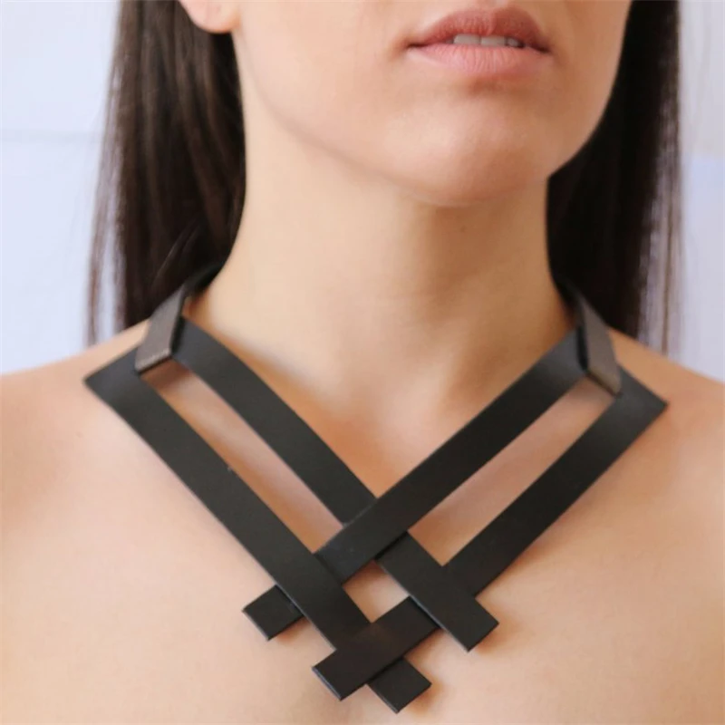 

YD&YDBZ New Handmade Splice Necklaces Fashion Leather Jewelry Punk Style 5 Color Choose Necklaces Gift Women Wedding Accessories