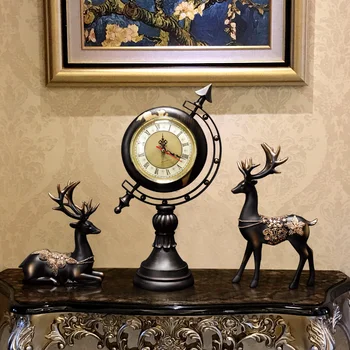 

European and American Creative Globe Decoration Home Living Room Office Study Desktop Home Decoration Clock Arrangement
