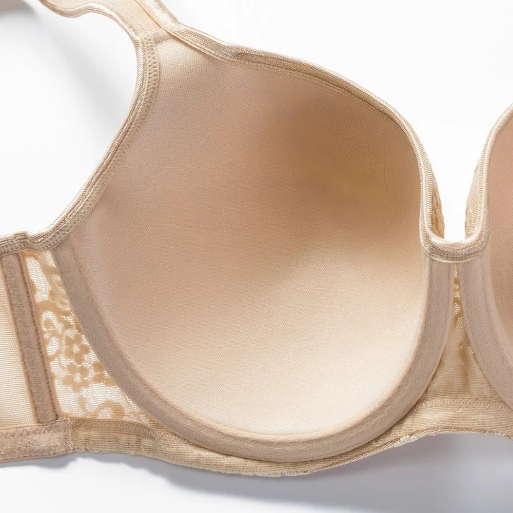 Delimira Women's New Embroidered Underwire Full Coverage Balconette Bra