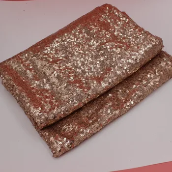 

Sequined Lace Fabrics Rose Gold Champagne 5 Yards Sequined Embroidered Fabric Party Dress Cloth 130CM Wide