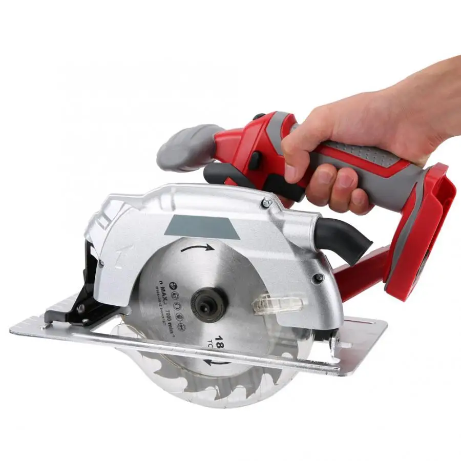

165mm Large Cordless Electric Circular Saw Connectable to Vacuum Cleaner with Depth Guide 60mm 4300RPM Rotary Tool Saw Blades