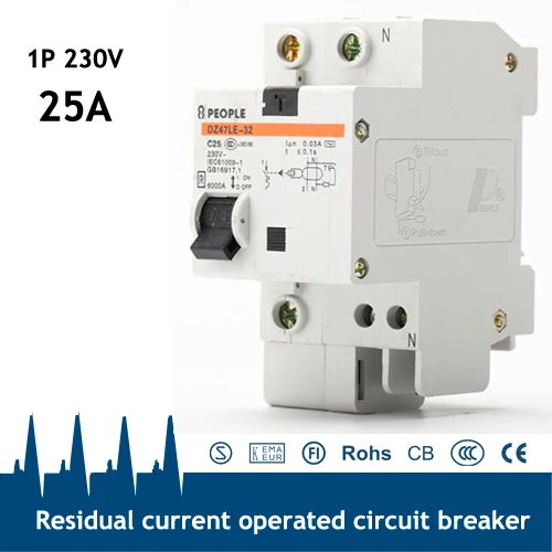 DZ47LE-32 25A 1 P+ N автоматический сброс УЗО