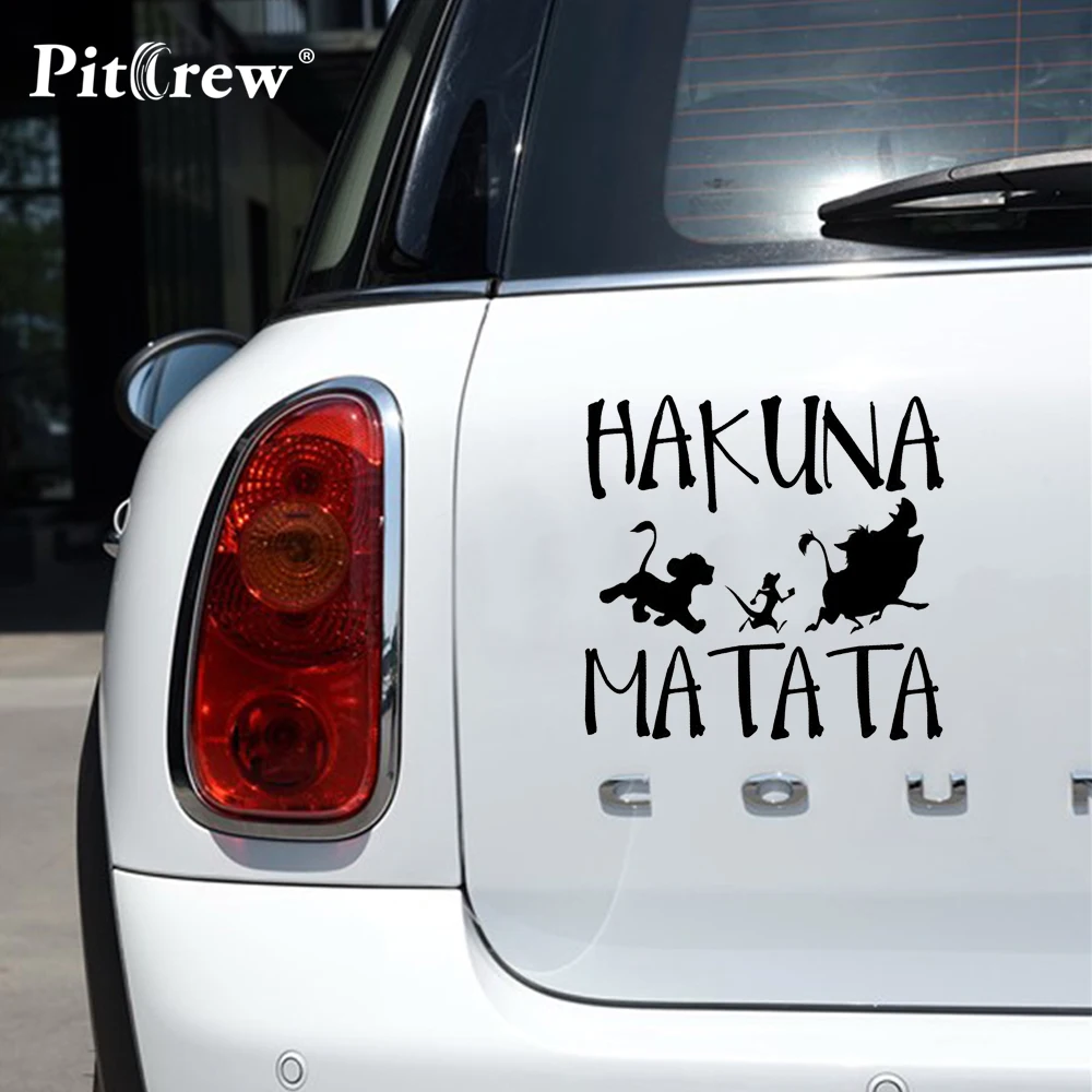 

1PC High Quality 13.8*13.3cm HAKUNA MATATA Lion King Simba Car-Styling Vinyl Car Sticker