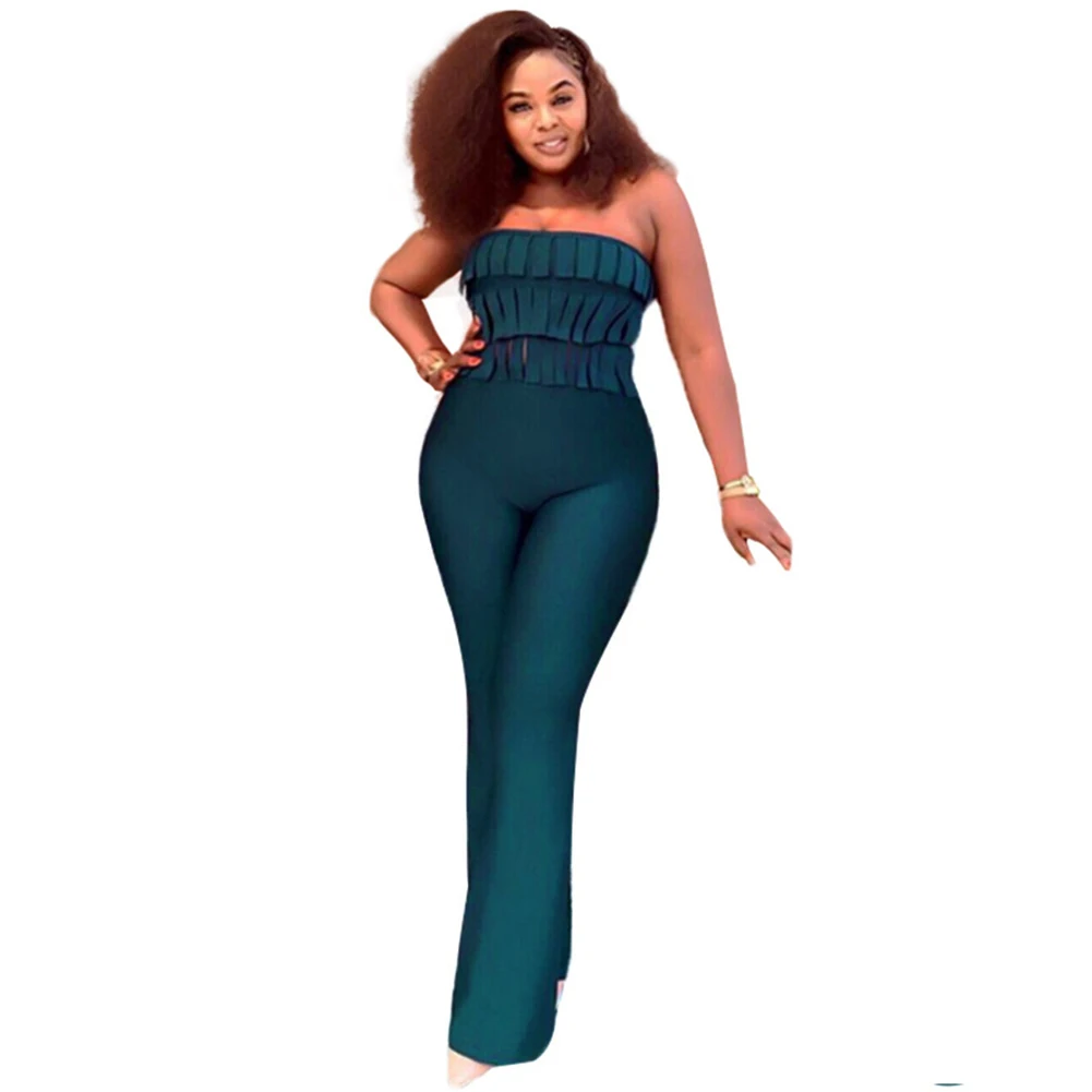 Women Tassel Two Piece Set Wide Leg Pant Solid Suits Short