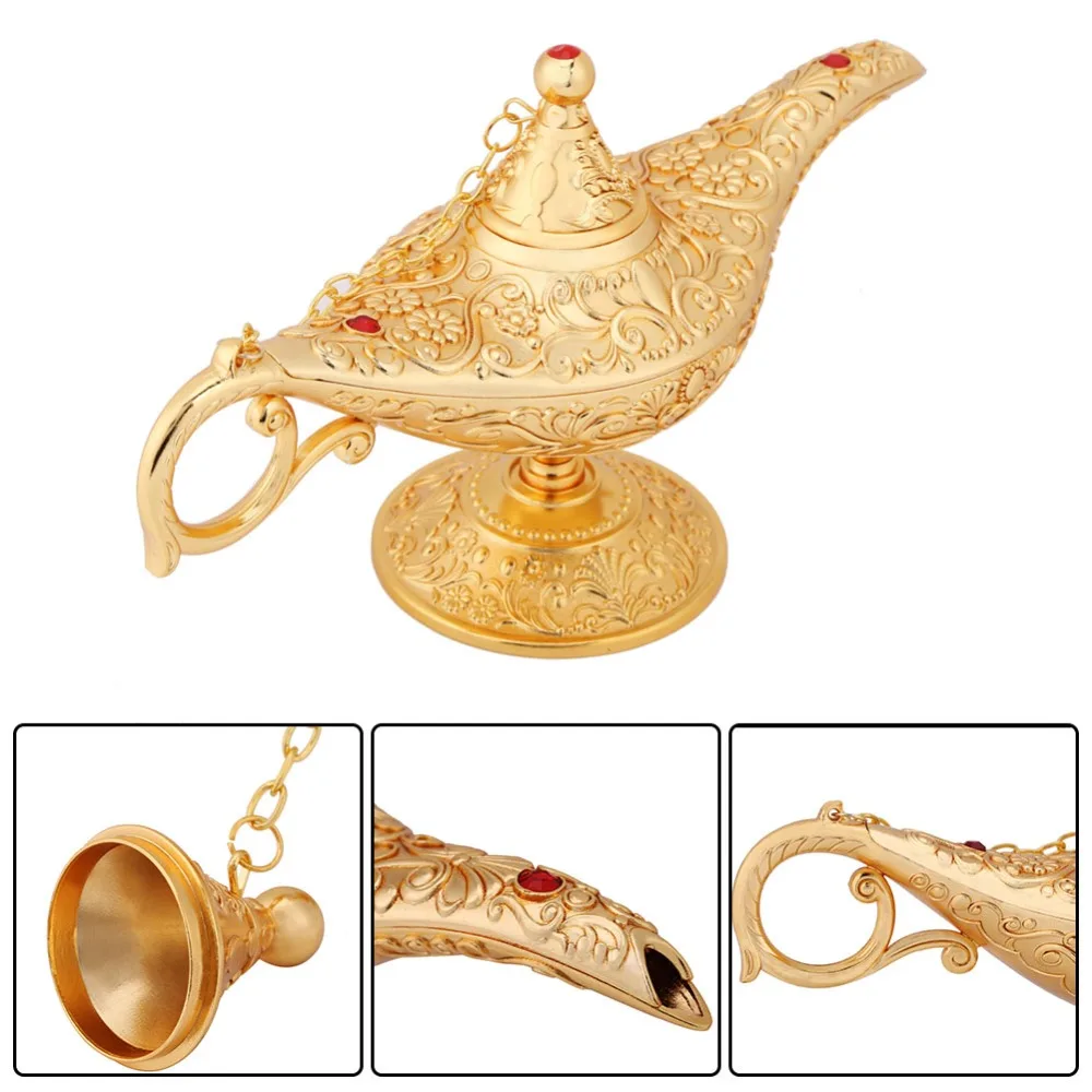 Metal Carved Fiction Lamp Luxury Vintage Genie Magic Legend Wishing Tea Oil Pot Royal Table Decoration Art Home Furnishing Decor Metal Carved Fiction Lamp Luxury Vintage Genie Magic Legend Wishing Tea Oil Pot Royal Table Decoration Art Home Furnishing Decor