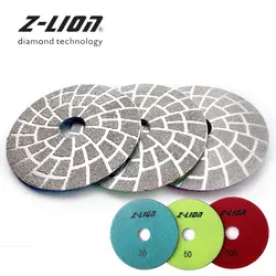 Z-LION 4 "100 мм 3 шт. вакуумная пайка полировки, диск Вакуумной Пайки Алмазные шлифовальные диски каменные шлифовальные круги