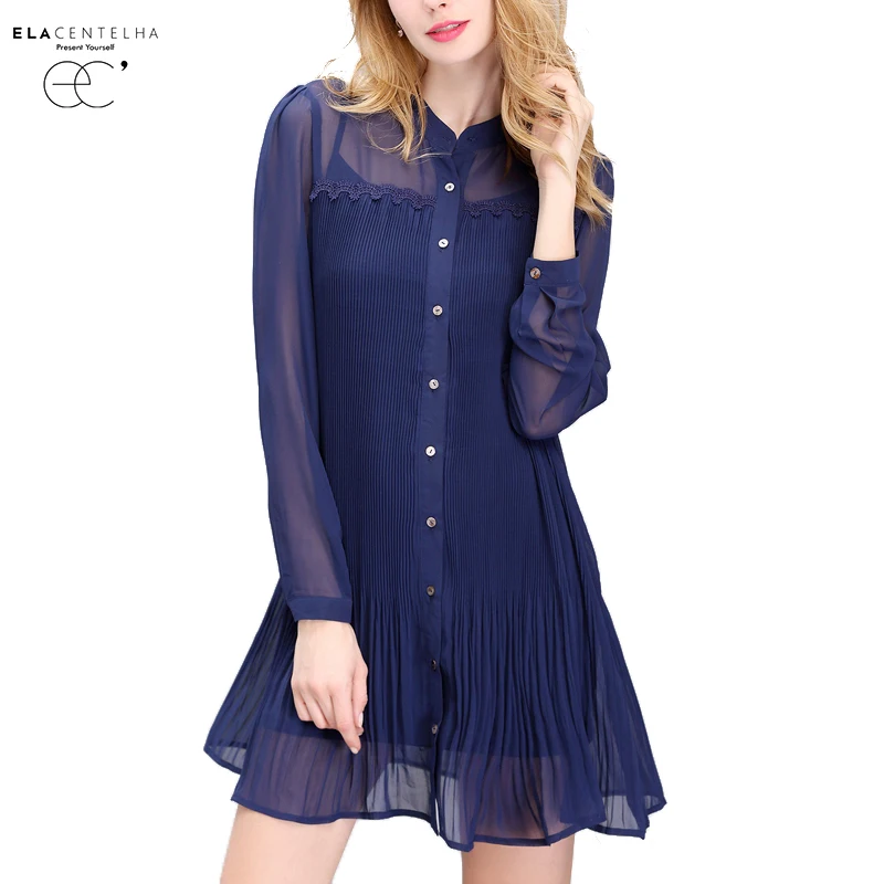 Buy Cheap ElaCentelha Women Summer Autumn Dress Tops Chiffon Vintage Woman Dress Big Swing Loose Plus Size Dresses without slip dress