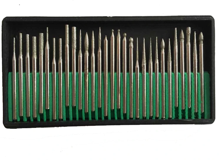 Diamond Burs 80 Grit 1/8 Shank 30pc Set Diamond Burs 80 Grit 1/8 Shank 30pc Set