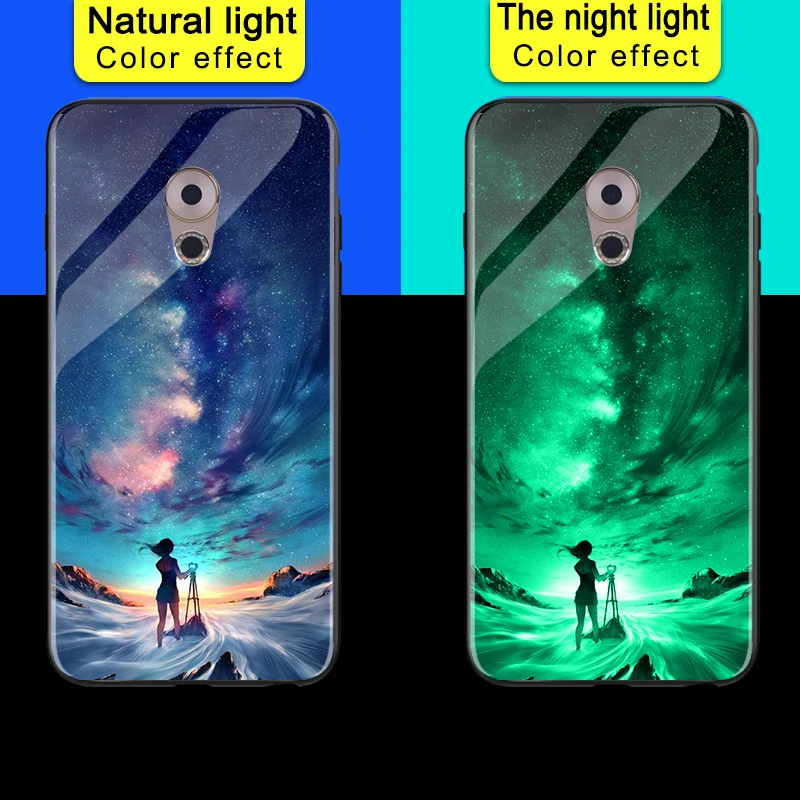 Светящийся чехол для телефона s для Meizu M6s mblu S6 космический ночной Блестящий стеклянный чехол для Meizu 15 16 th Plus чехол - Цвет: Design05