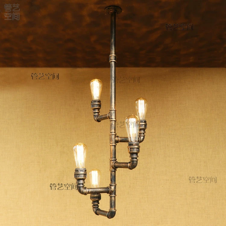 

Loft hallway stairs American industrial wind restoring ancient ways conduit American restaurant cafe dome light bar