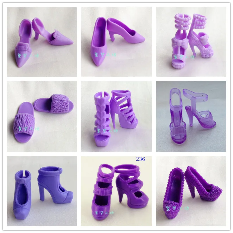 Trendy Purple Shoes Original Barbie Doll Shoes 