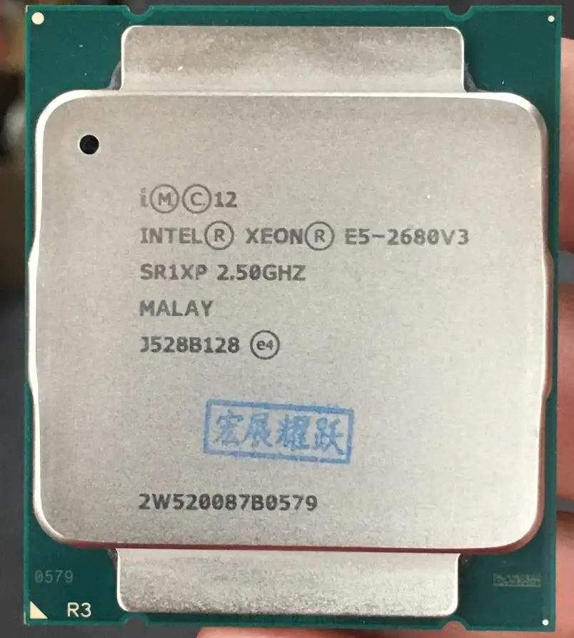 معالج إنتل زيون E5 2678 V3 CPU 2.5G تخدم LGA 2011-3 e5-2678 V3 2678V3 PC سطح المكتب المعالج وحدة المعالجة المركزية ل x99 اللوحة