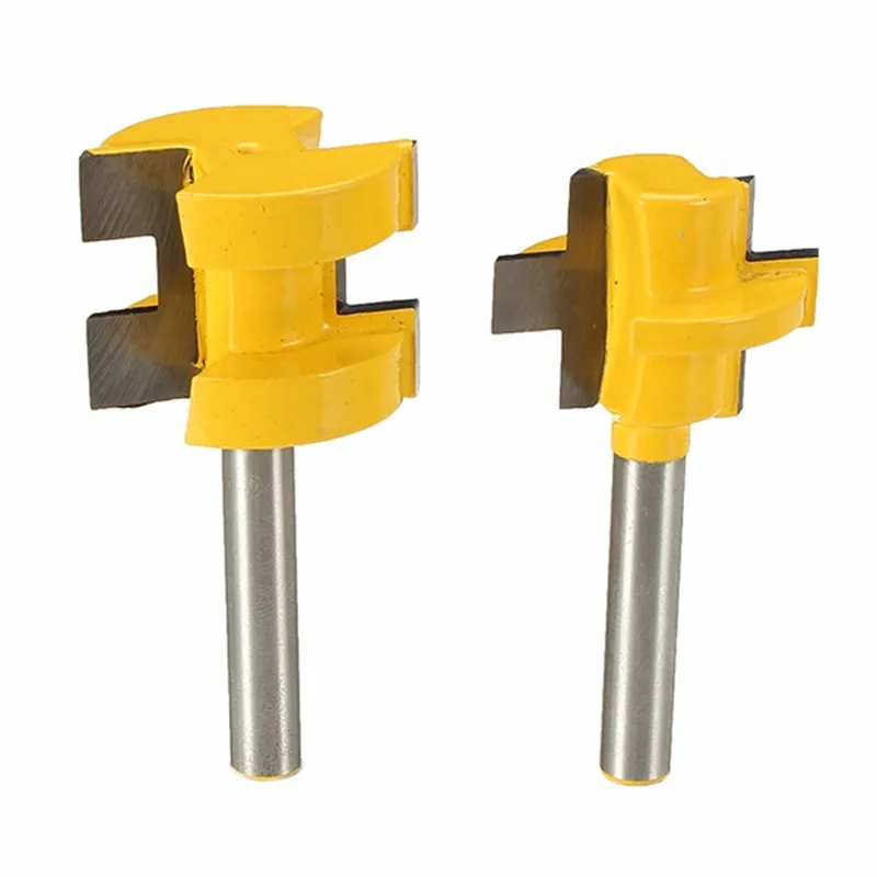 DANIU 2pcs 6.35mm Tongue And Groove Bit Tenon Cutter Wood Milling