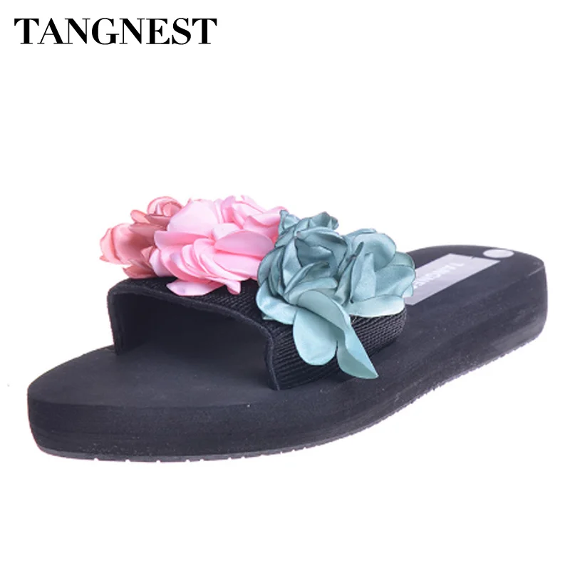 Tangnest 2018 Summer NEW Floral Slippers Fashion Slip on Slides Shoes ...