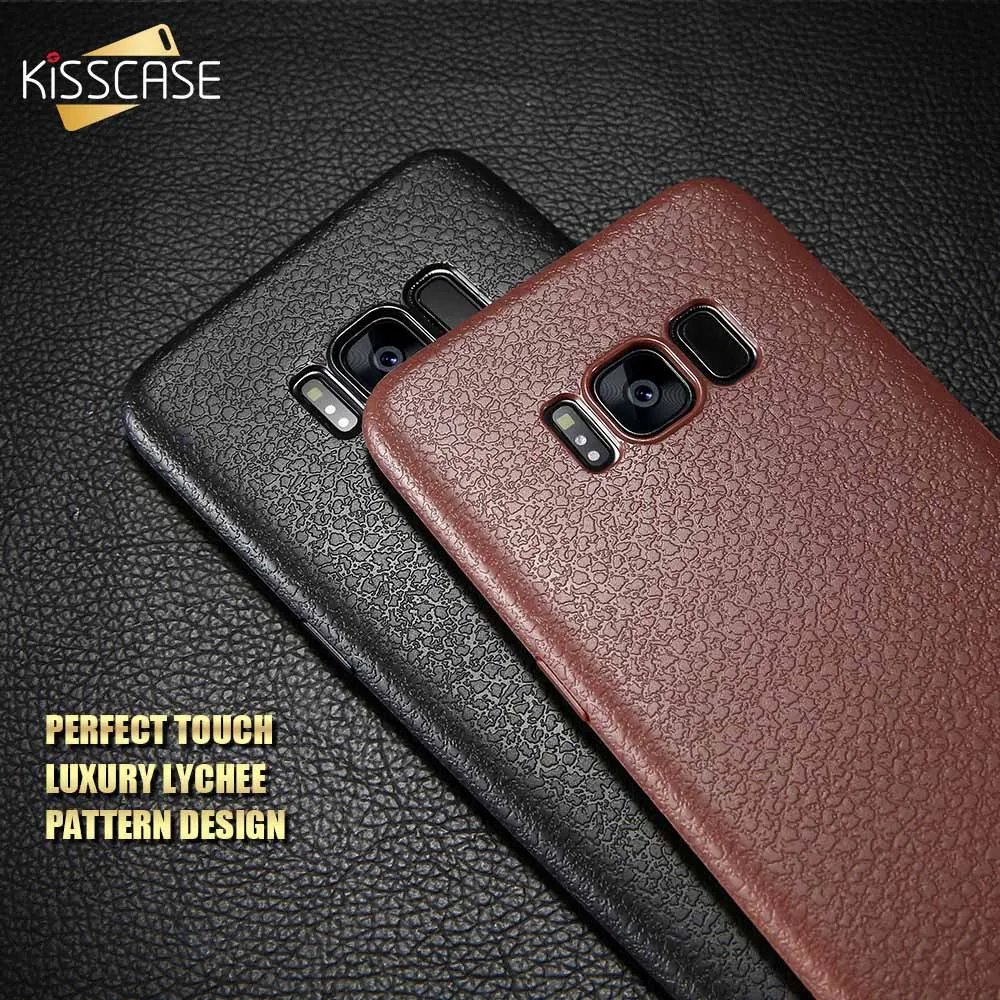 

KISSCASE For Samsung Galaxy S8 Plus 360 Full Cover TPU Case Ultra Thin Litchi Pattern Mobile Phone Back Cover For iPhone 7 Plus
