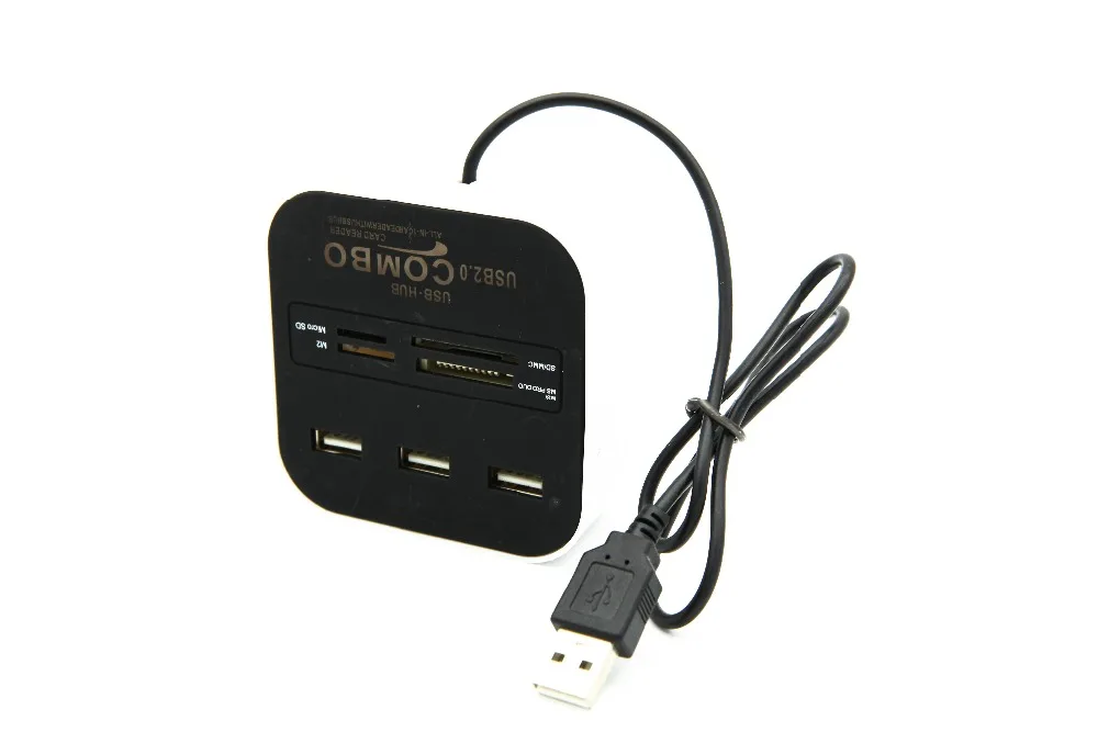 Горячая все в 1 Combo Hub USB 2,0 3 порта кард-ридер для SD MMC M2 MS Pro Duo