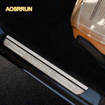 

AOSRRUN Free shipping stainless steel door sill scuff plate cover Car Accessories For Suzuki Vitara 2015 2016 Fourth generation