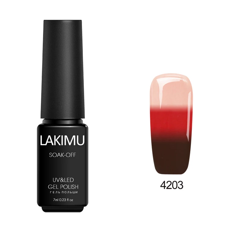 Lakimu Гель-лак для ногтей с тепловым холодом, меняющим цвет, профессиональный стойкий лак для ногтей, впитывающий УФ-цвет, стильный - Цвет: 4203