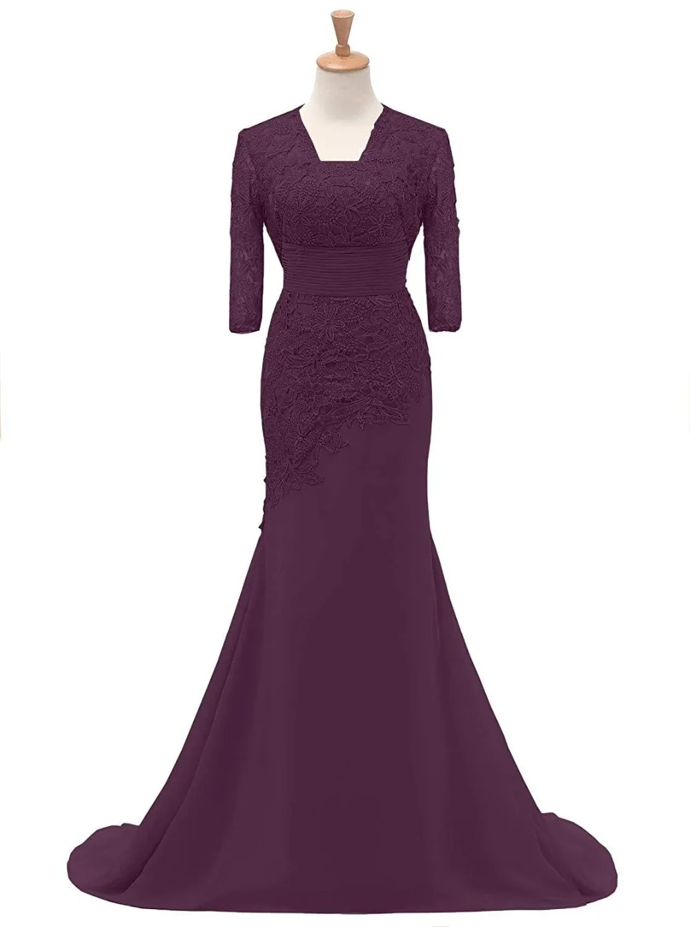 Vestido De novia madrinha новые элегантные 2 цельное шифоновое длинное, кружевное до пола вечернее платье для матери невесты платье с жакетом