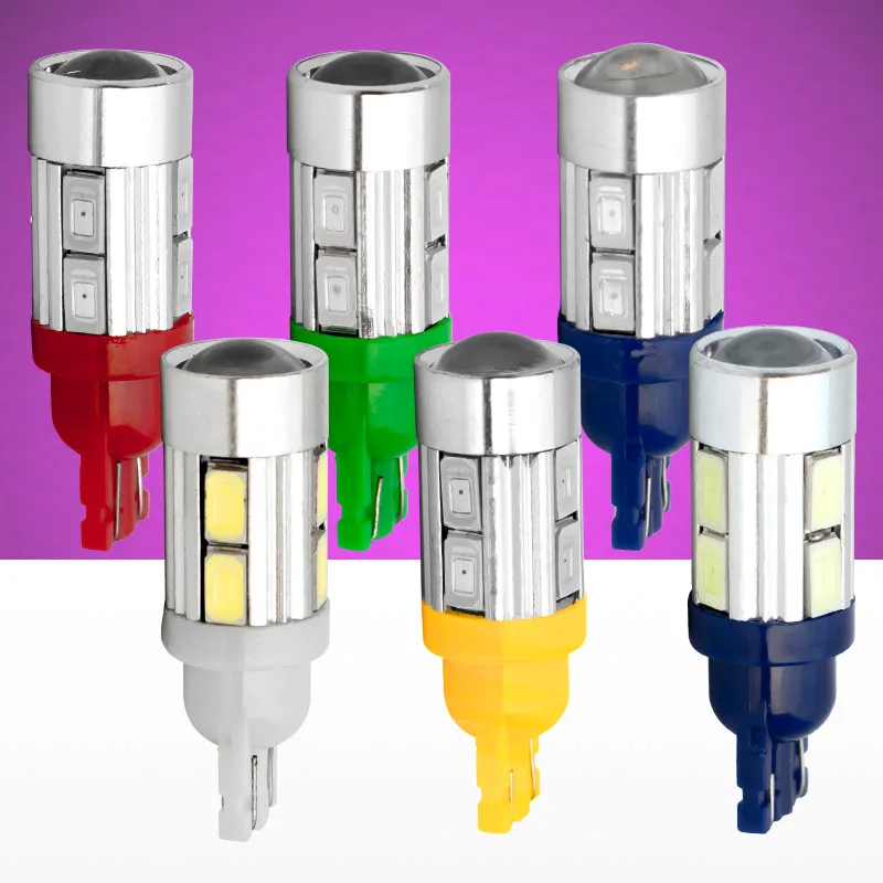 50 шт Высокое качество T10 W5W 10 SMD 5630 светодиодный объектив проектора авто Клин лампа