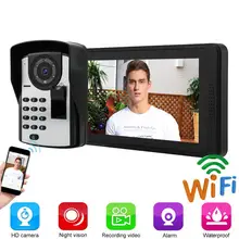 7" Wired Video Door Phone Fingerprint Password Remote Control Unlocking App Doorbell