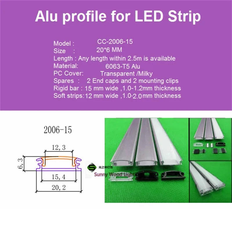 5-30 шт./лот ультра тонкий бесшовный алюминиевый профиль для светодиодной ленты, молочный/Прозрачный чехол для 15 мм pcb с фитингами