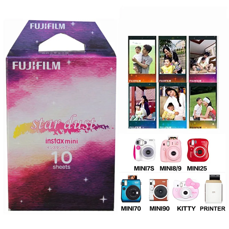 Оригинальная пленка для Fujifilm Instax Mini Звездная Пыль Фотобумага 10 листов Fuji момент