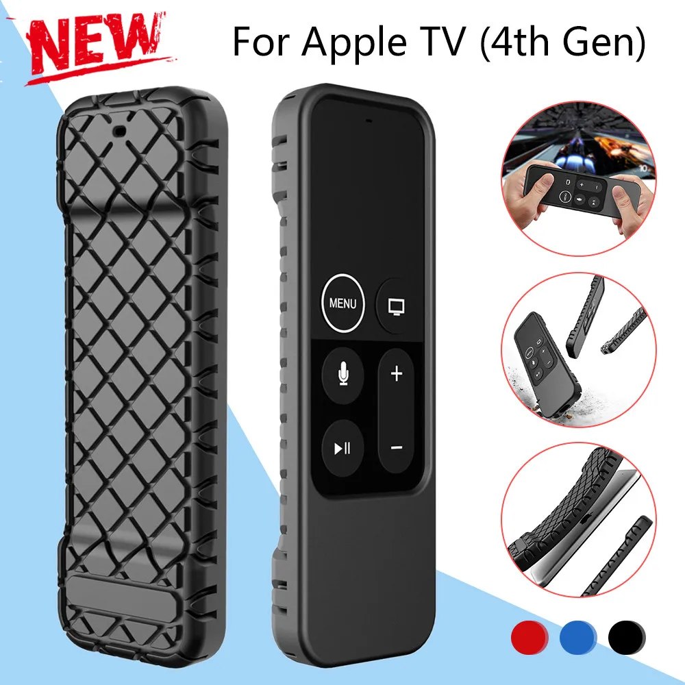 

New Style For TV (4th Gen) Siri Remote Controller Anti Slip Silicone Case Cover Skin anti-slip, anti-dust,shock proof