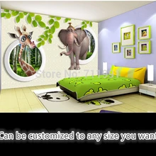 Пользовательские детские обои, лес Слон и олень Фреска для гостиной KTV Детская комната фон декоративная наклейка для стен