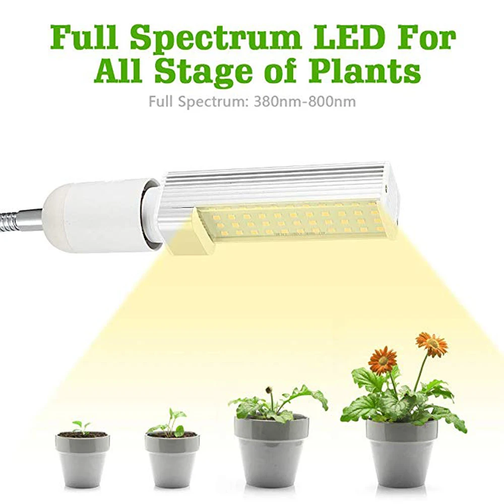 220V E27 растут огни лампы, светодиодные полосы освещения мощностью 45 Вт, полный спектр Sunlike растущий лампы дневного света Запасная лампа для выращивания растений с питанием от источника, лампа для растений, светодиодные фонари